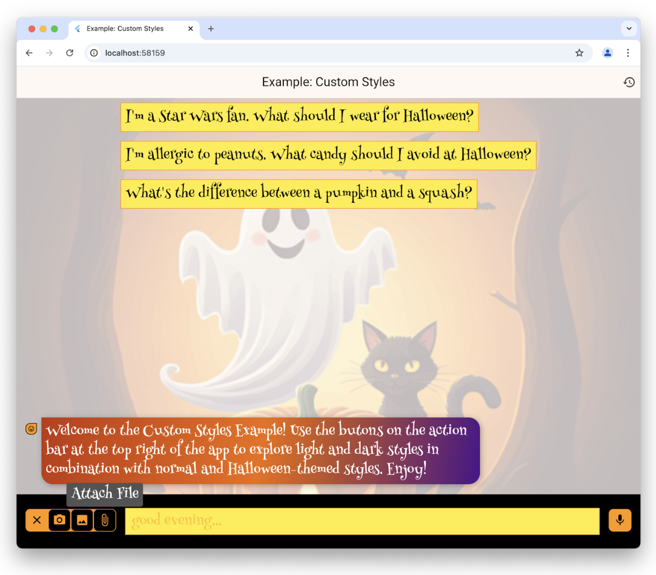 Halloween-themed demo app