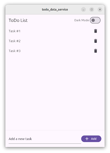 ToDo application in light mode