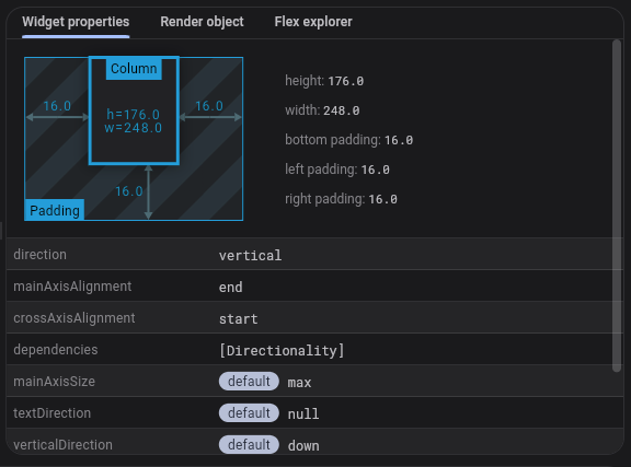 Image of widget properties tab