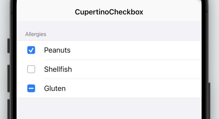 Image/visualization of the CupertinoCheckBox widget.