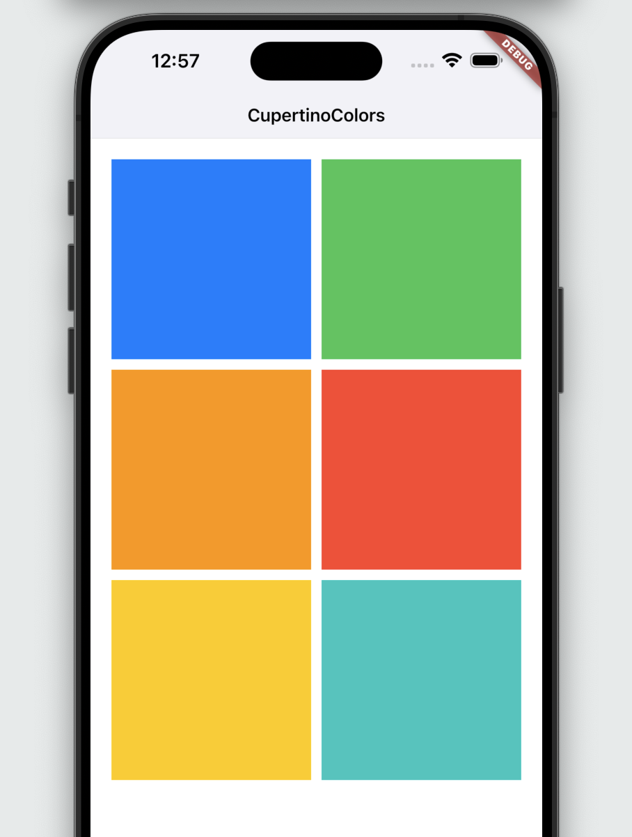 Image/visualization of the CupertinoColors widget.